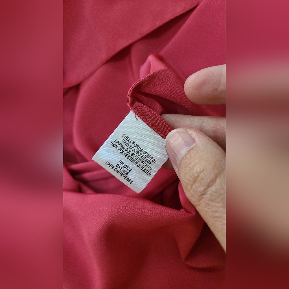 BCBG Maxazria 100% Silk Crimson Red Dress - Picture 15 of 15